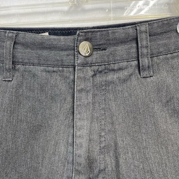 Volcom Corpo Class Casual Chino Shorts Men Size 30 Charcoal Slash Pockets Used - Picture 16 of 16